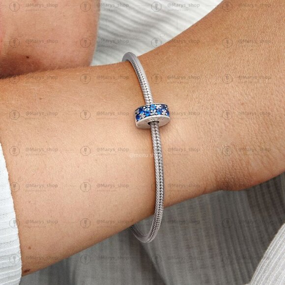 Pandora Blue Pavé Clip Charm|Pendant - Picture 2 of 2